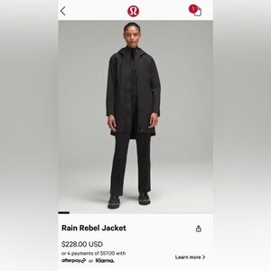 lululemon athletica Black Rain Rebel Jacket
